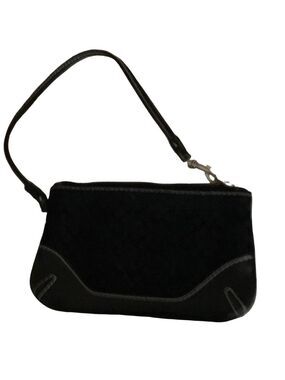 Coach Black Wristlet with White Stitching